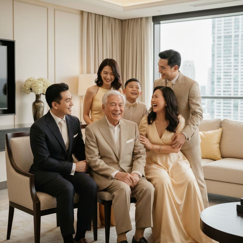 Multi-generational family in Singapore home
